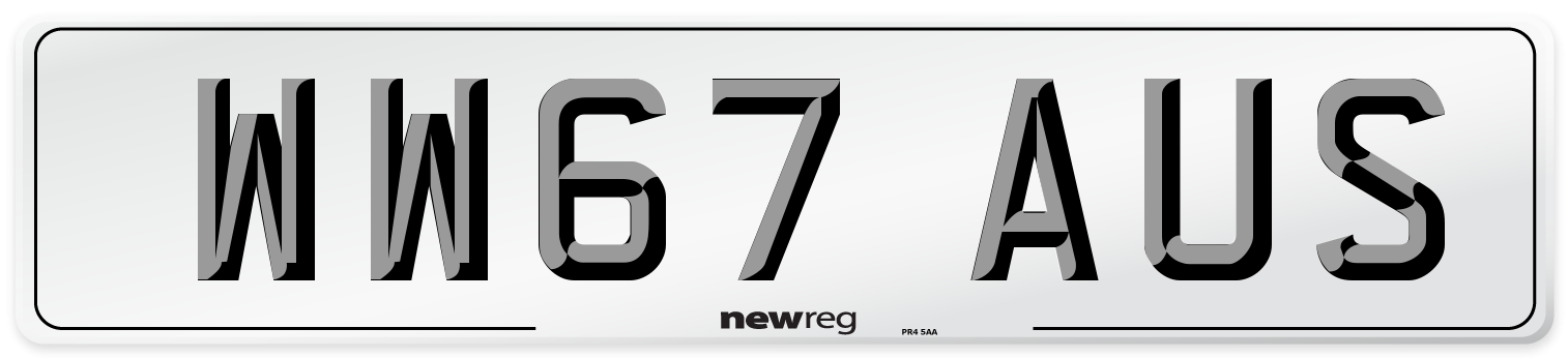 WW67 AUS Number Plate from New Reg